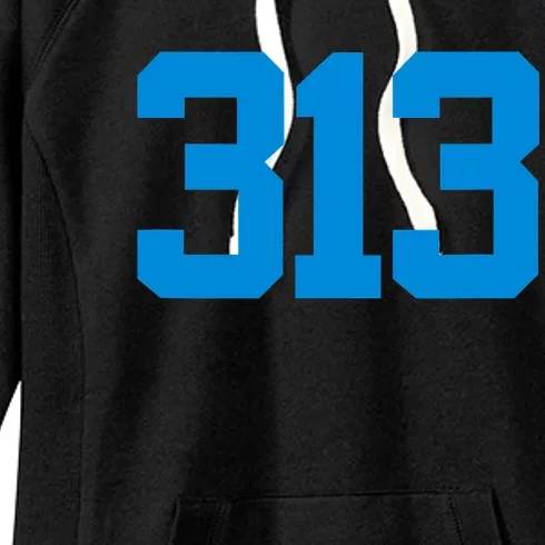 Detroit 313 Area Code GRIT Sports Fan Detroiter Fan Women's Fleece Hoodie