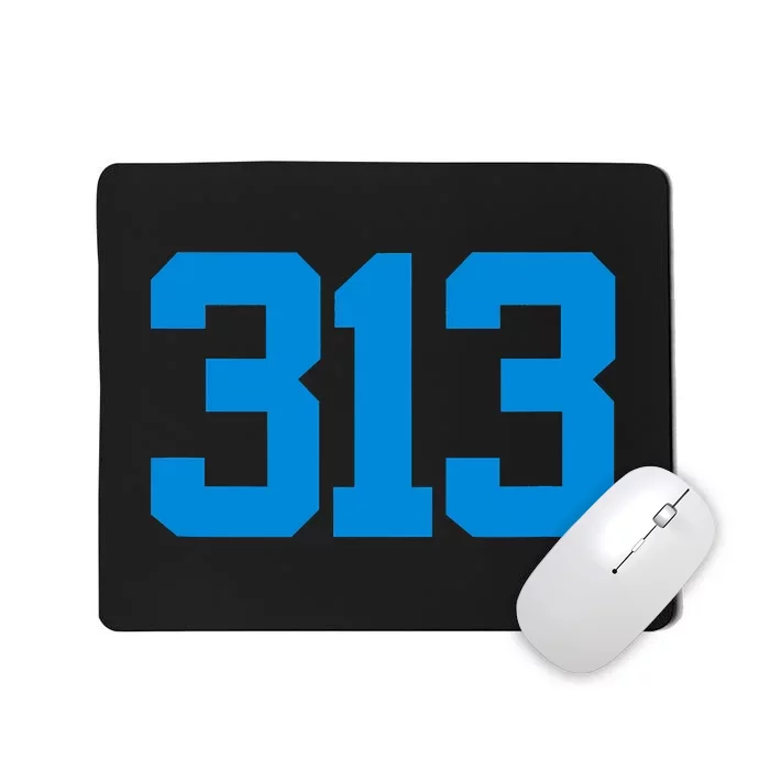 Detroit 313 Area Code GRIT Sports Fan Detroiter Fan Mousepad