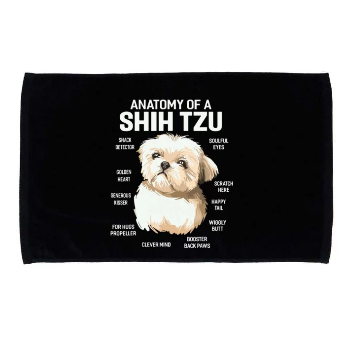 Dogs 365 Anatomy Of A ShihTzu Dog Funny Gift Microfiber Hand Towel