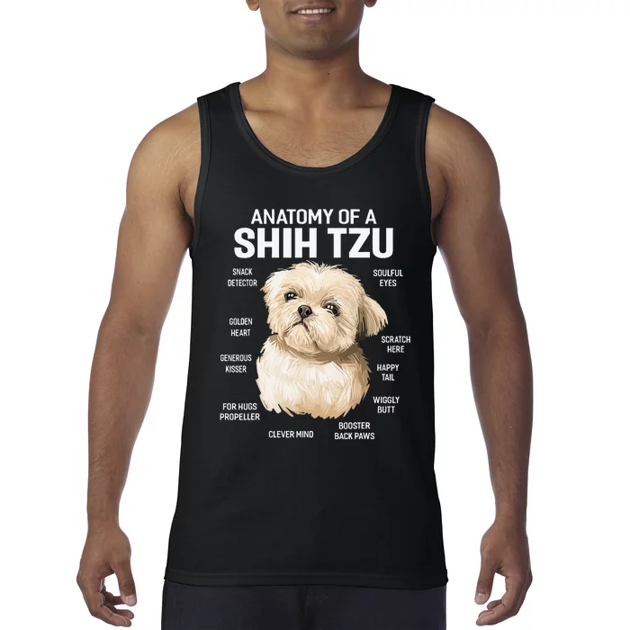 Dogs 365 Anatomy of a Shih Tzu Dog Funny Gift Tank Top