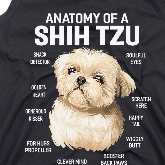 Dogs 365 Anatomy of a Shih Tzu Dog Funny Gift Tank Top