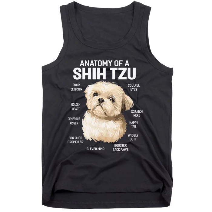 Dogs 365 Anatomy of a Shih Tzu Dog Funny Gift Tank Top