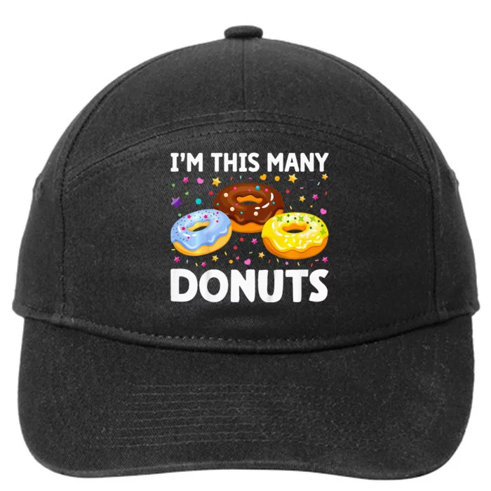 Donut 3rd Birthday Im This Many Donuts 3yearold 7-Panel Snapback Hat