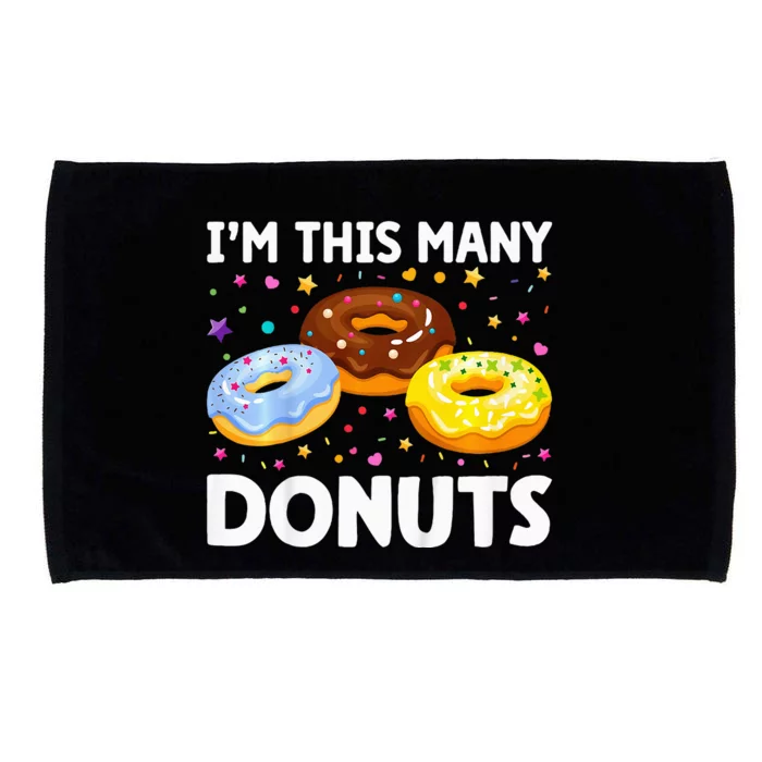 Donut 3rd Birthday Im This Many Donuts 3yearold Microfiber Hand Towel