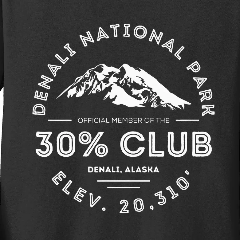 Denali 30 Club Alaska National Park Souvenir Kids Long Sleeve Shirt