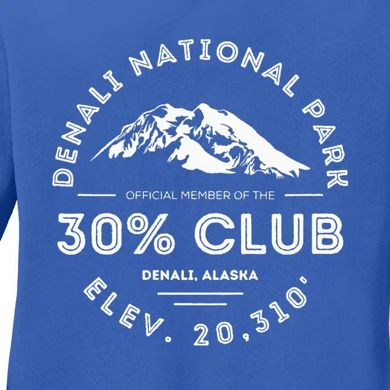 Denali 30 Club Alaska National Park Souvenir Ladies Long Sleeve Shirt