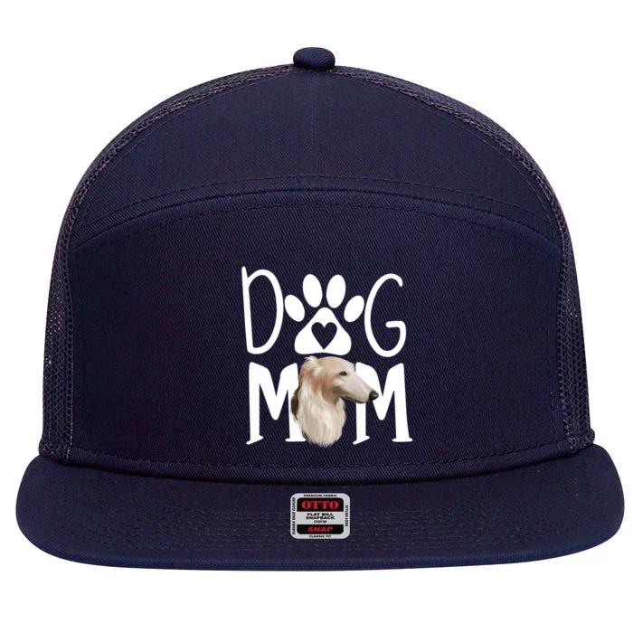 Dogs 365 Dogs 365 Borzoi Dog Mom Gift 7 Panel Mesh Trucker Snapback Hat