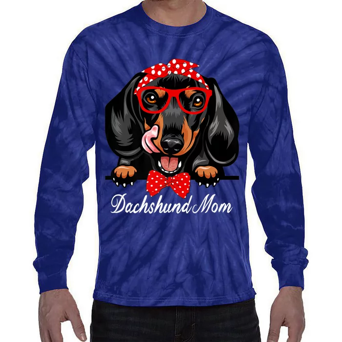 Dogs 365 Dachshund Mom Cute Dachshund Mom Dog Lover Gift Tie-Dye Long Sleeve Shirt