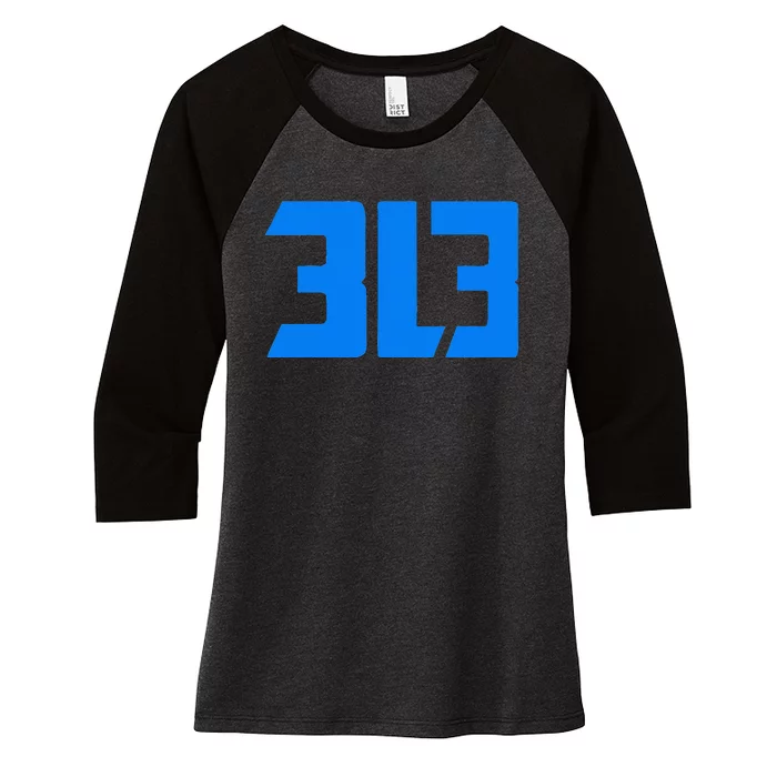 Detroit 313 Women's Tri-Blend 3/4-Sleeve Raglan Shirt