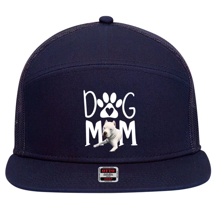 Dogs 365 Dogo Argentino Dog Mom Gift Cute Gift 7 Panel Mesh Trucker Snapback Hat