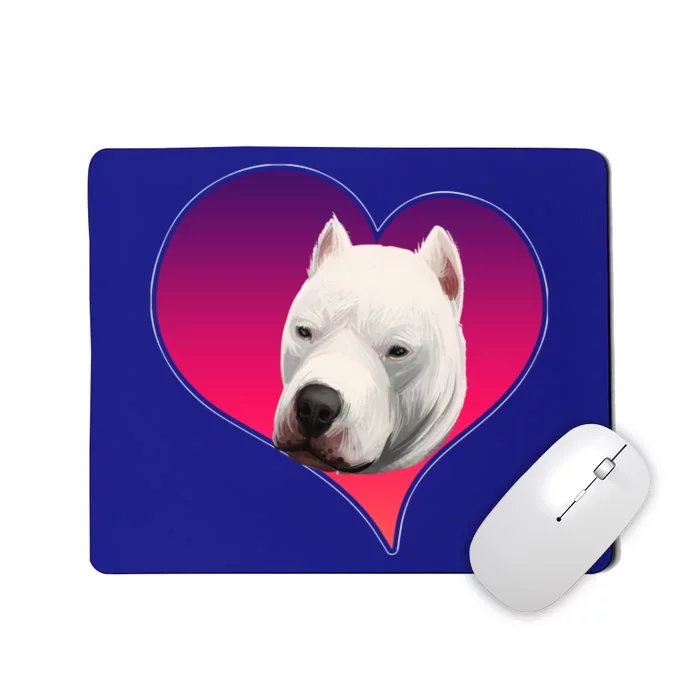 Dogs 365 Dogo Argentino Dog Pink Heart Love Gift Gift Mousepad