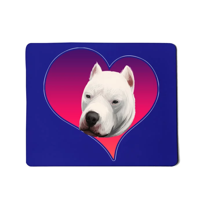 Dogs 365 Dogo Argentino Dog Pink Heart Love Gift Gift Mousepad