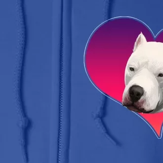 Dogs 365 Dogo Argentino Dog Pink Heart Love Gift Gift Full Zip Hoodie