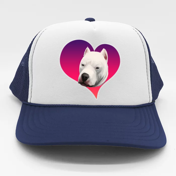 Dogs 365 Dogo Argentino Dog Pink Heart Love Gift Gift Trucker Hat