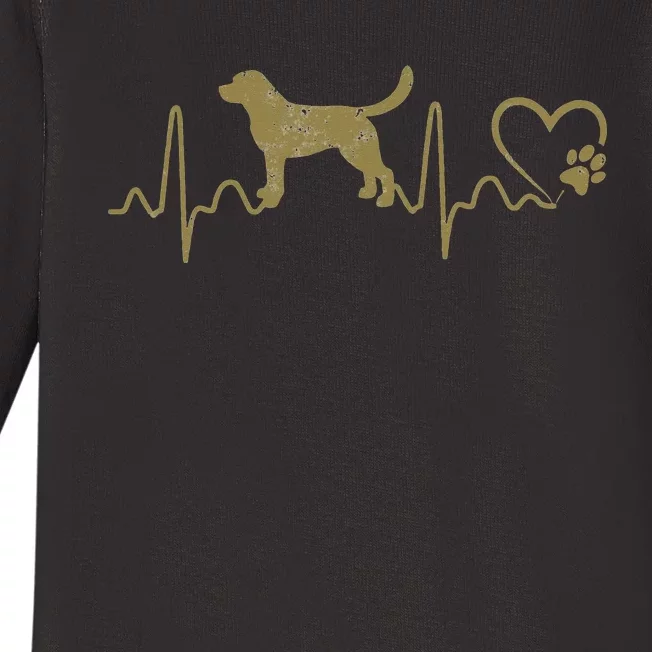 Dogs 365 Heartbeat Labrador Retriever Dog Rescue Lifeline Baby Long Sleeve Bodysuit