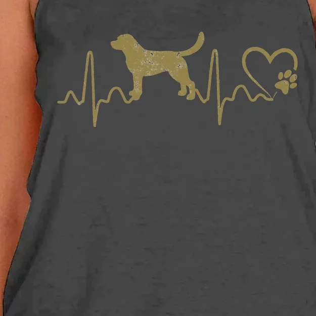 Dogs 365 Heartbeat Labrador Retriever Dog Rescue Lifeline Women's Knotted Racerback Tank