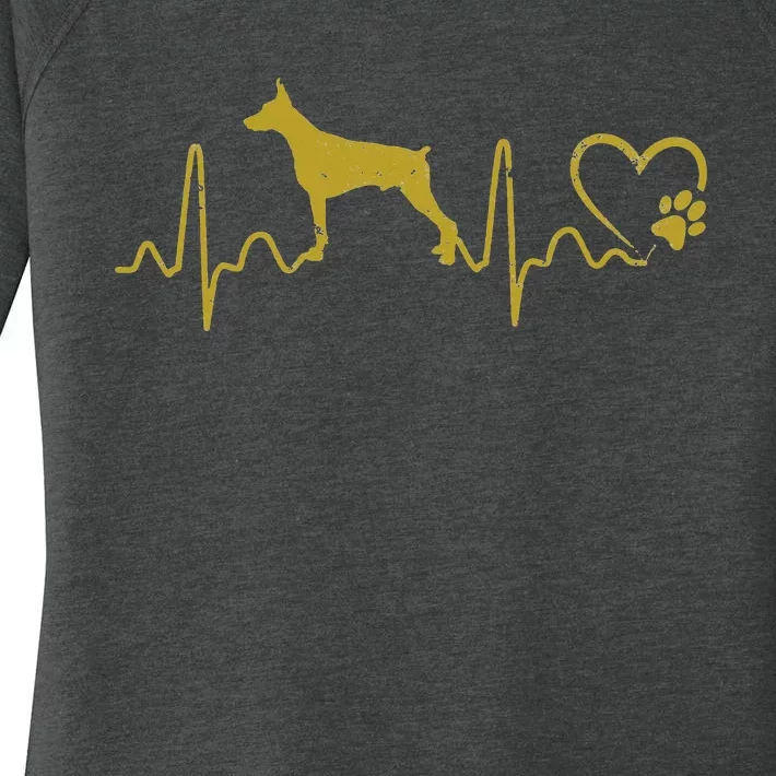 Dogs 365 Heartbeat Doberman Pinscher Dog Rescue Lifeline Women's Perfect Tri Tunic Long Sleeve Shirt