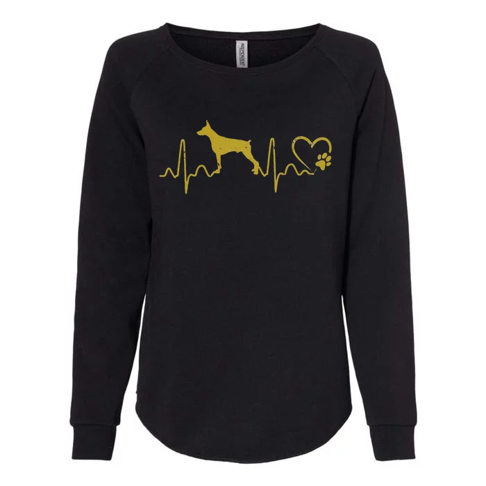 Dogs 365 Heartbeat Doberman Pinscher Dog Rescue Lifeline Womens California Wash Sweatshirt