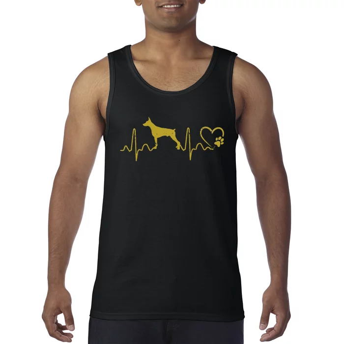 Dogs 365 Heartbeat Doberman Pinscher Dog Rescue Lifeline Tank Top