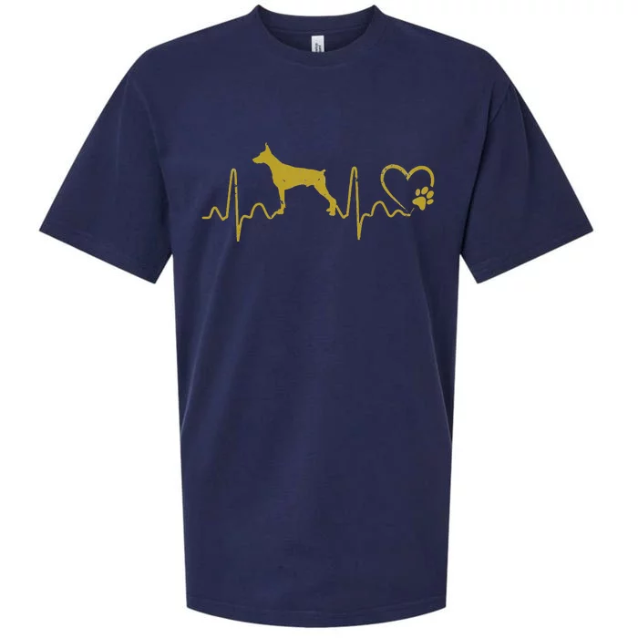 Dogs 365 Heartbeat Doberman Pinscher Dog Rescue Lifeline Sueded Cloud Jersey T-Shirt