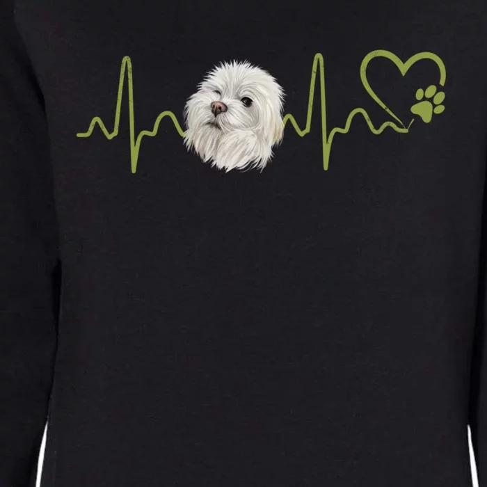 Dogs 365 Heartbeat Maltese Dog Animal Rescue Lifeline Gift Womens California Wash Sweatshirt