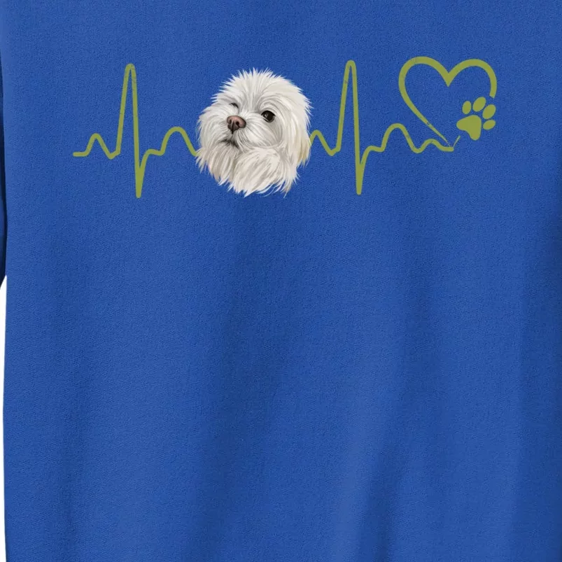 Dogs 365 Heartbeat Maltese Dog Animal Rescue Lifeline Gift Sweatshirt