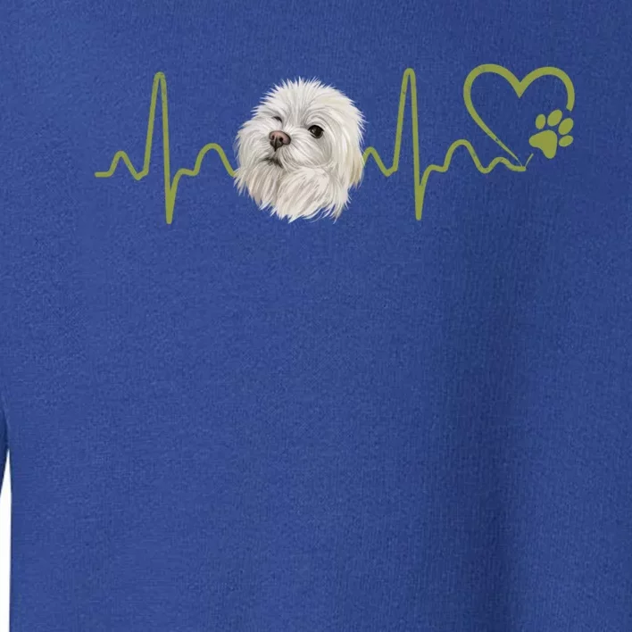 Dogs 365 Heartbeat Maltese Dog Animal Rescue Lifeline Gift Toddler Sweatshirt