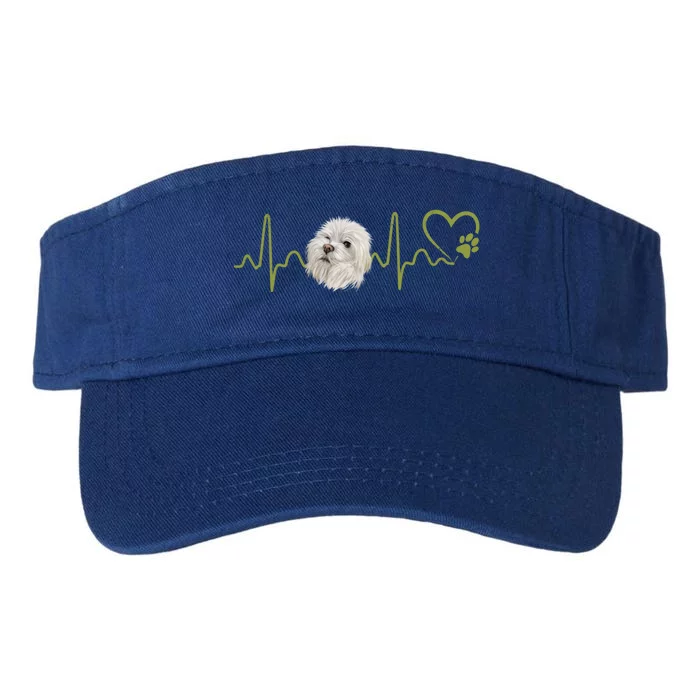 Dogs 365 Heartbeat Maltese Dog Animal Rescue Lifeline Gift Valucap Bio-Washed Visor