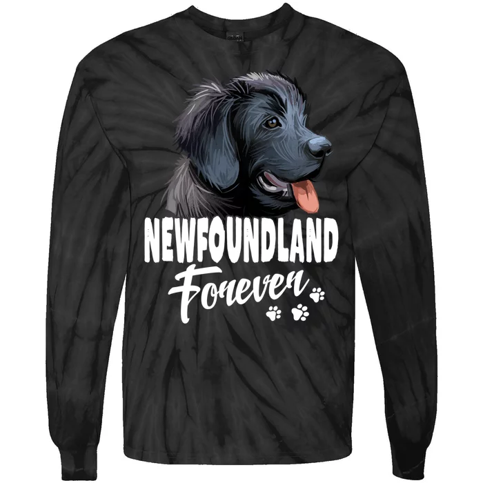 Dogs 365 Newfoundland Forever Cute Dog Lover Gift Tie-Dye Long Sleeve Shirt