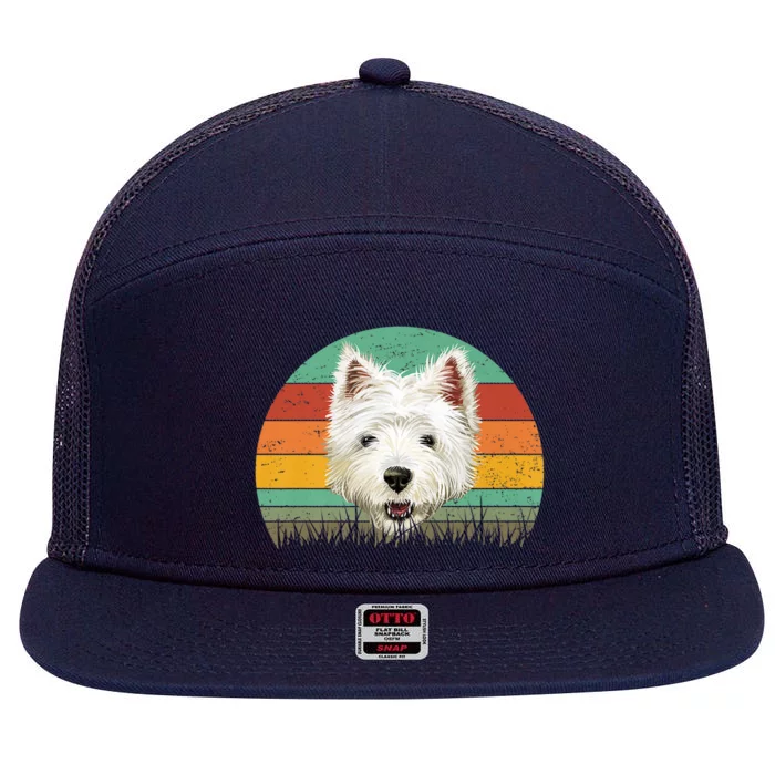 Dogs 365 Retro Cairn Terrier Dog Vintage Style Cool Gift 7 Panel Mesh Trucker Snapback Hat