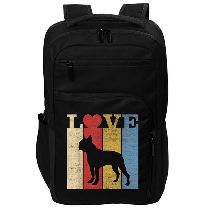 Dogs 365 Retro Love Boston Terrier Dog Vintage Gift Impact Tech Backpack