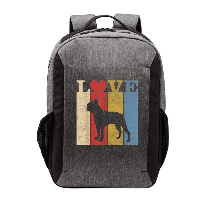 Dogs 365 Retro Love Boston Terrier Dog Vintage Gift Vector Backpack