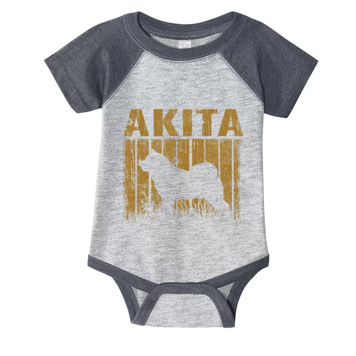 Dogs 365 Retro Akita Dog Vintage Animal Infant Baby Jersey Bodysuit