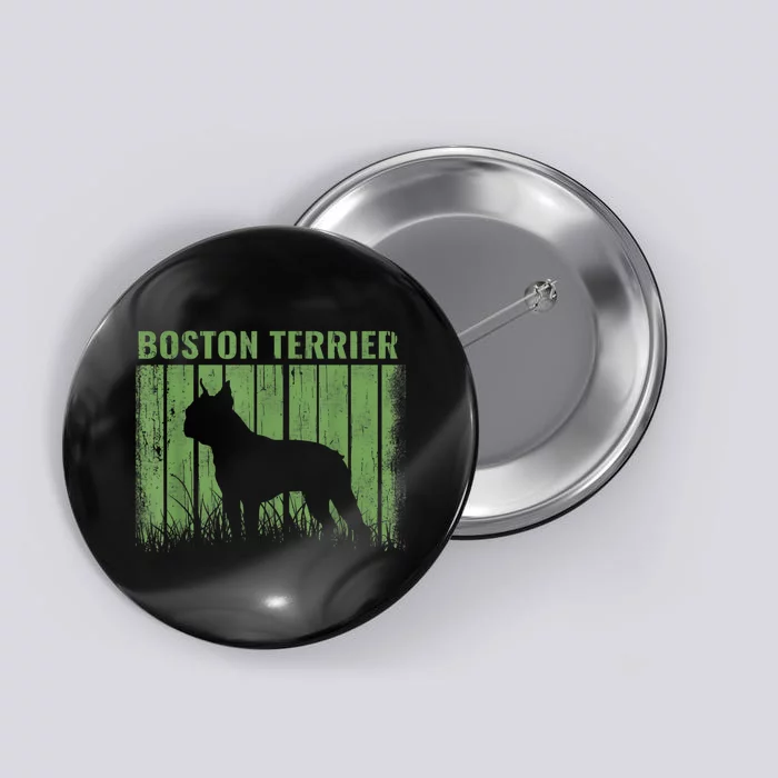 Dogs 365 Retro Boston Terrier Dog Vintage Gift Button