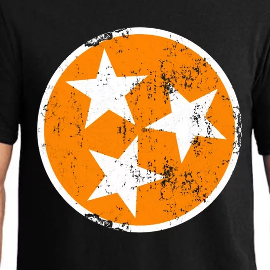 Distressed 3 Star Tn State Orange And White Tennessee Flag Pajama Set