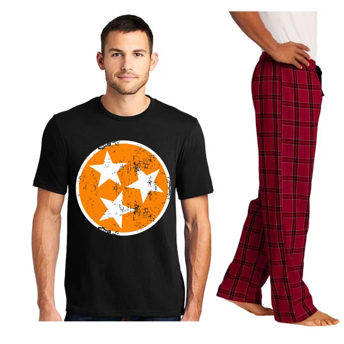 Distressed 3 Star Tn State Orange And White Tennessee Flag Pajama Set