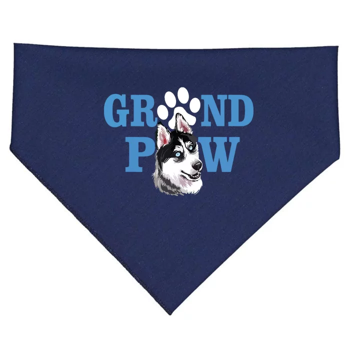 Dogs 365 Siberian Husky Grand Paw Grandpaw Grandpa Dog Lover USA-Made Doggie Bandana