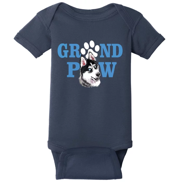 Dogs 365 Siberian Husky Grand Paw Grandpaw Grandpa Dog Lover Baby Bodysuit