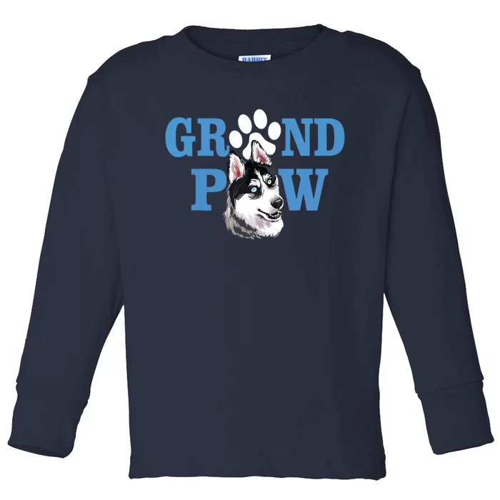 Dogs 365 Siberian Husky Grand Paw Grandpaw Grandpa Dog Lover Toddler Long Sleeve Shirt