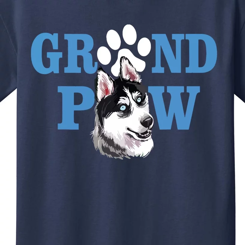 Dogs 365 Siberian Husky Grand Paw Grandpaw Grandpa Dog Lover Kids T-Shirt