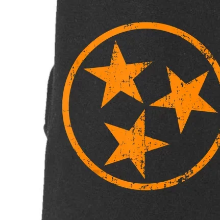 Distressed 3 Star Tn State Orange And White Tennessee Flag Doggie 3-End Fleece Hoodie