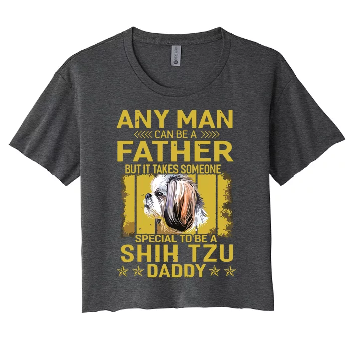 Dogs 365 Shih Tzu Dog Daddy Dad Gift For Men Women's Crop Top Tee