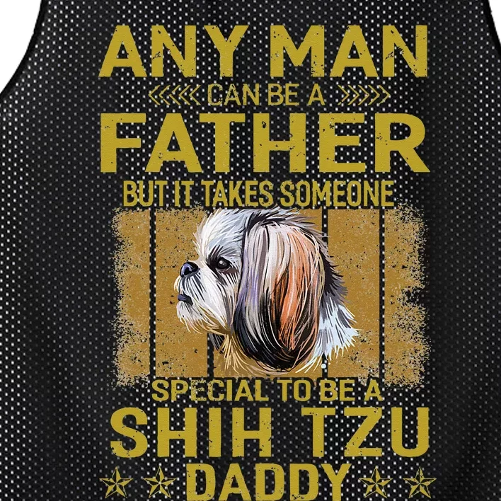 Dogs 365 Shih Tzu Dog Daddy Dad Gift Mesh Reversible Basketball Jersey Tank