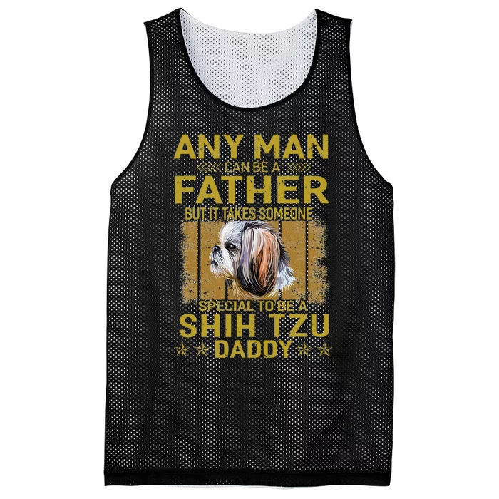 Dogs 365 Shih Tzu Dog Daddy Dad Gift Mesh Reversible Basketball Jersey Tank