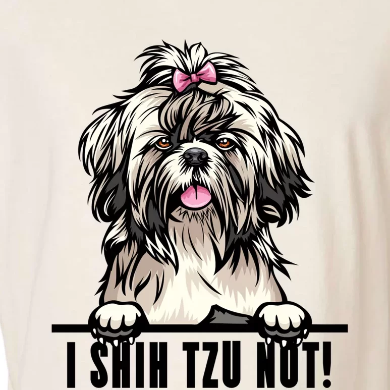 Dogs 365 Shih Tzu Dog Gift Funny I Shih Tzu Not Pet Lover Gift Garment-Dyed Women's Muscle Tee