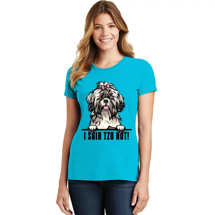 Dogs 365 Shih Tzu Dog Gift Funny I Shih Tzu Not Pet Lover Gift Women's T-Shirt