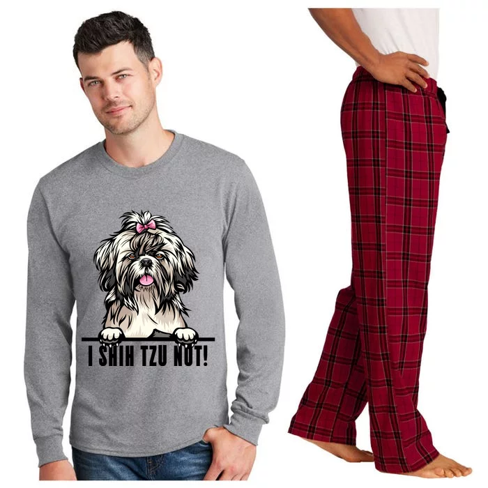 Dogs 365 Shih Tzu Dog Gift Funny I Shih Tzu Not Pet Lover Gift Long Sleeve Pajama Set