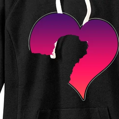 Dogs 365 Tibetan Terrierdog Pink Heart Love Gift Cool Gift Women's Fleece Hoodie