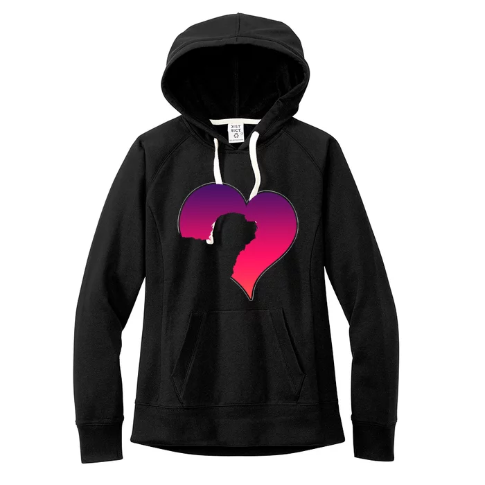 Dogs 365 Tibetan Terrierdog Pink Heart Love Gift Cool Gift Women's Fleece Hoodie