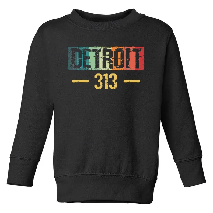 Detroit 313 Vintage Toddler Sweatshirt